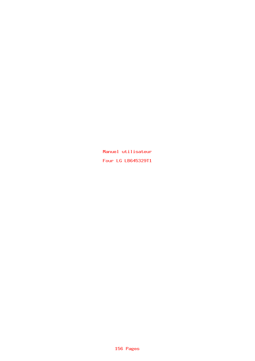Page 1 de la notice Manuel utilisateur LG LB645329T1