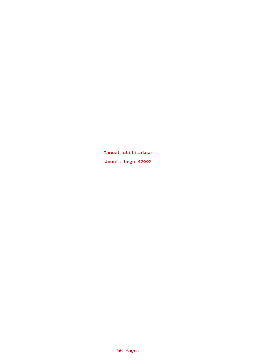 Page 1 de la notice Manuel utilisateur Lego 42002