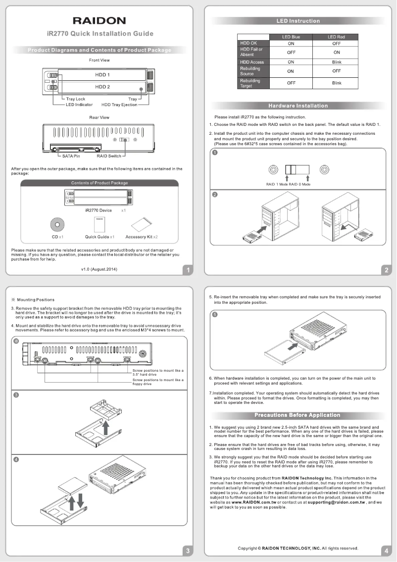 Page 1 de la notice Manuel utilisateur Icy Box iR2770