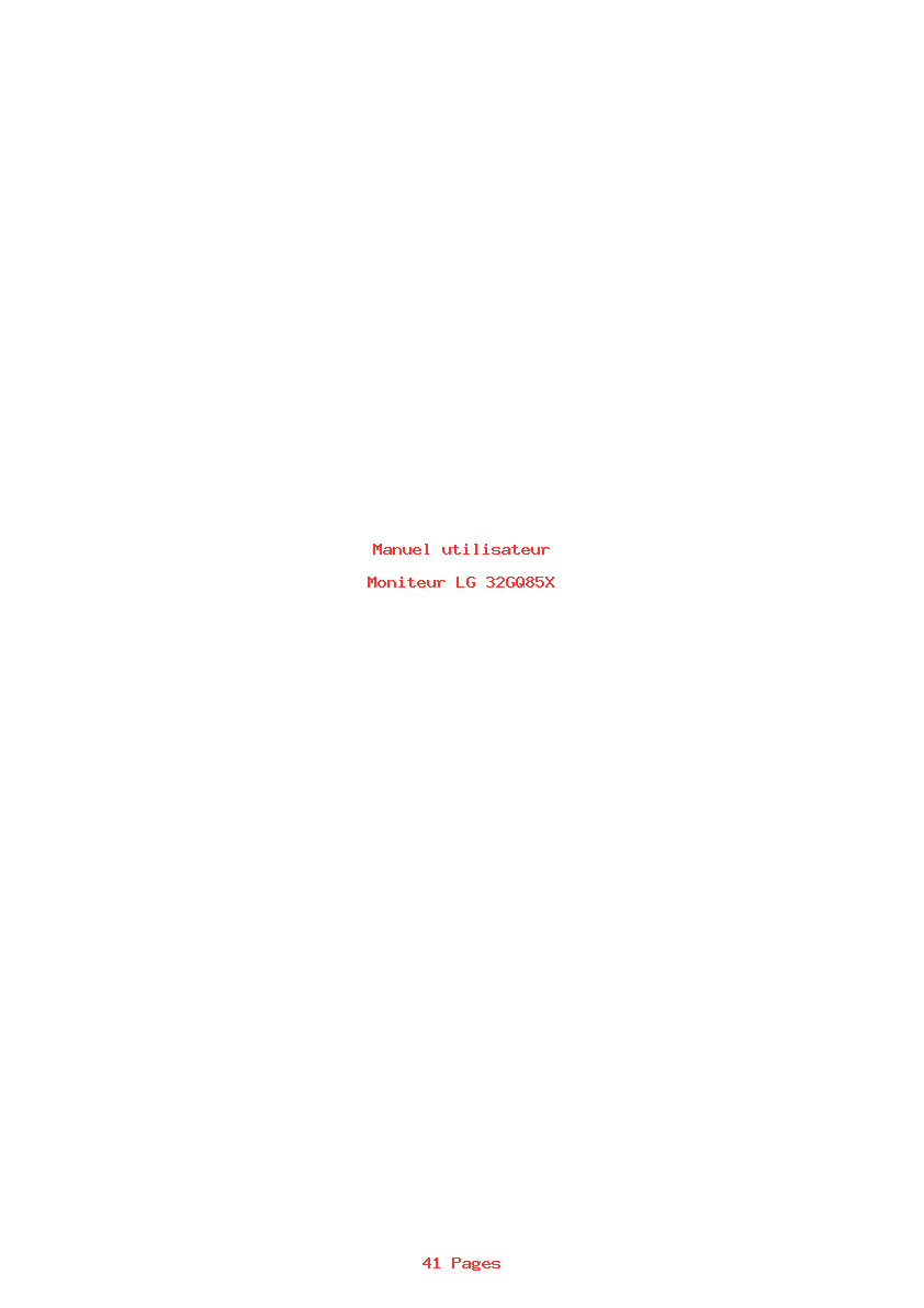 Page 1 de la notice Manuel utilisateur LG 32GQ85X