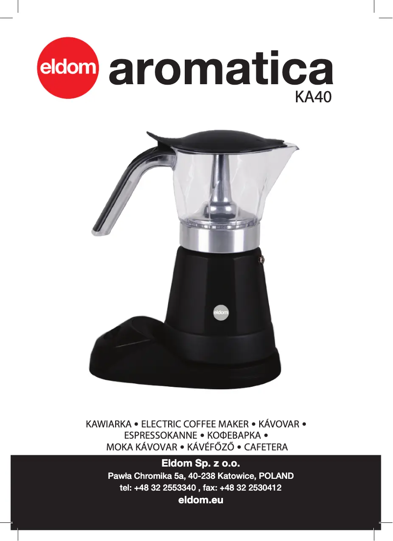 Page 1 de la notice Manuel utilisateur Eldom Aromatica KA40