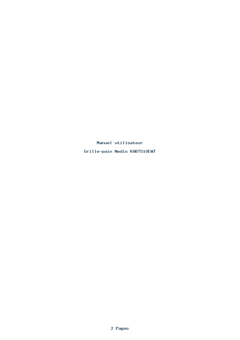 Page 1 de la notice Manuel utilisateur Nedis KABT510EWT