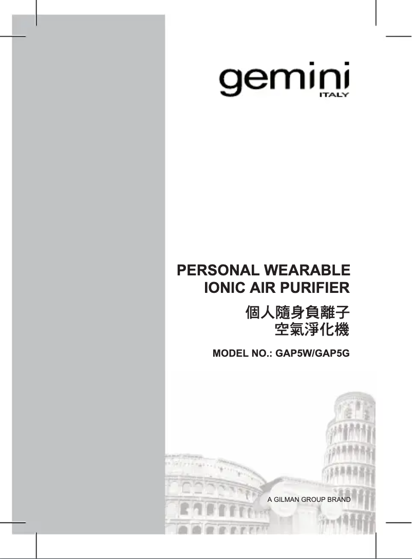 Page 1 of the manual Installation Guide Gemini GAP5W