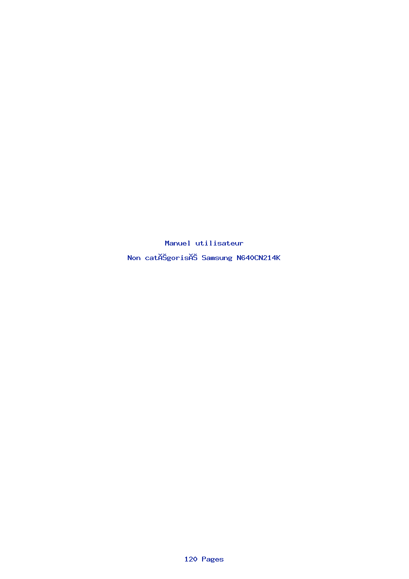 Page 1 de la notice Manuel utilisateur Samsung N640CN214K