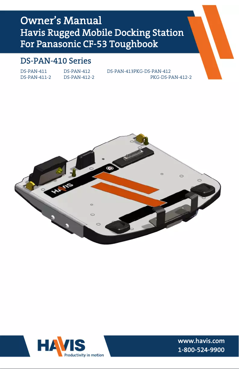 Page 1 de la notice Manuel utilisateur Havis DS-PAN-411