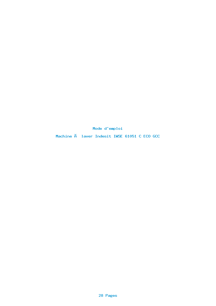 Page 1 de la notice Mode d'emploi Indesit IWSE 61051 C ECO GCC