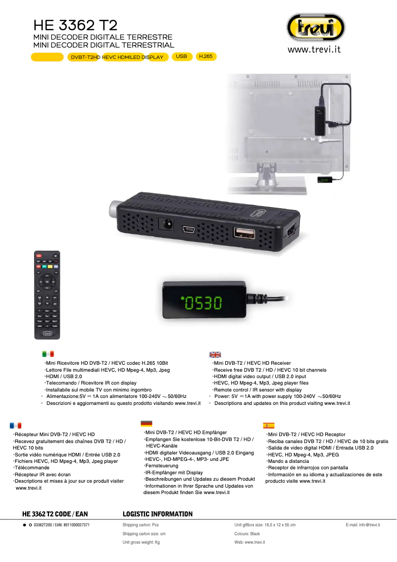 Page 1 de la notice Manuel utilisateur Trevi HE 3362 T2
