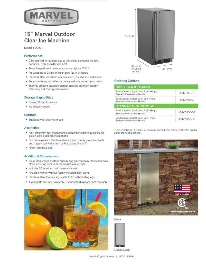 Page 1 of the manual User Manual Marvel Outdoor 3OiMT