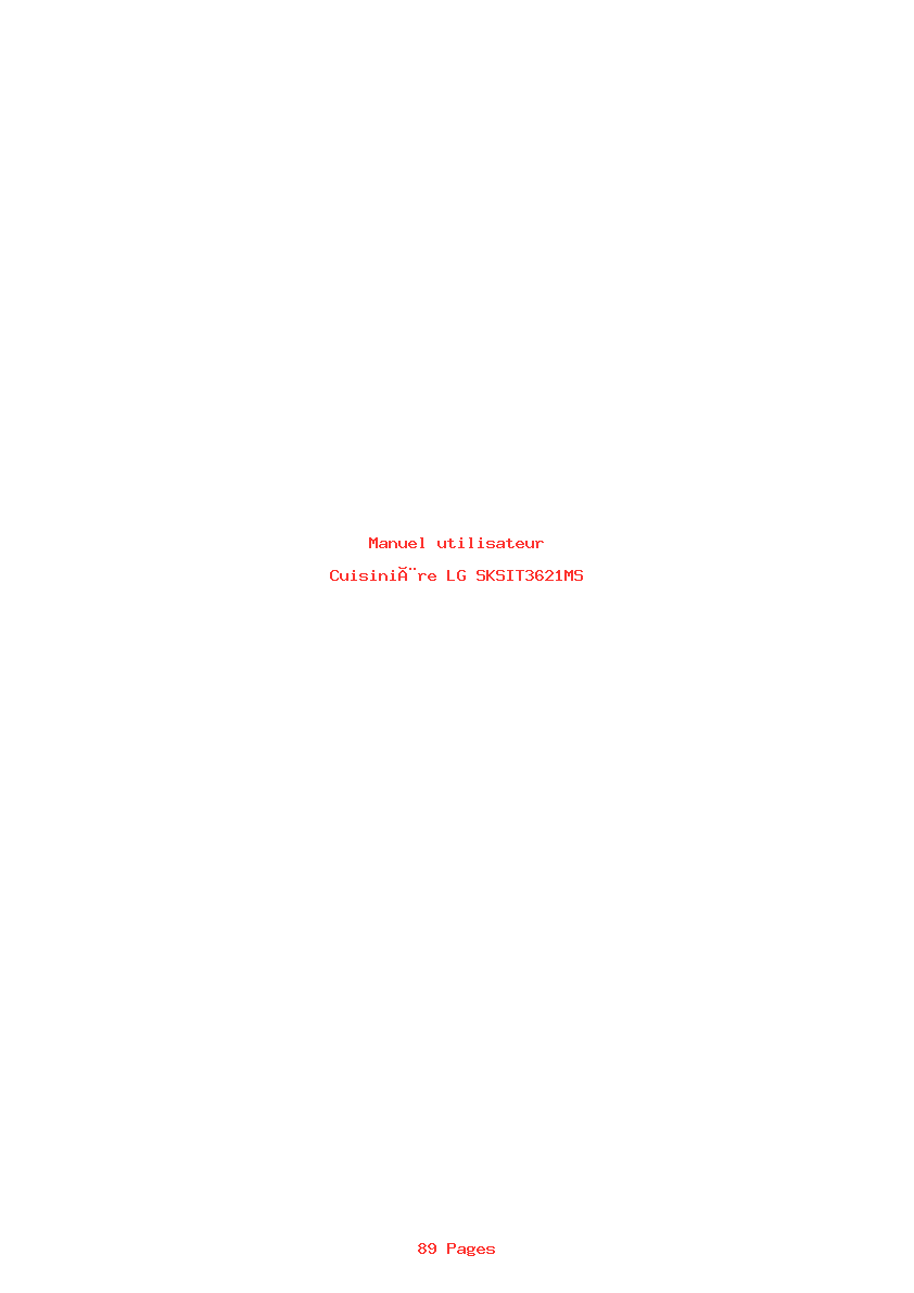 Page 1 de la notice Manuel utilisateur LG SKSIT3621MS