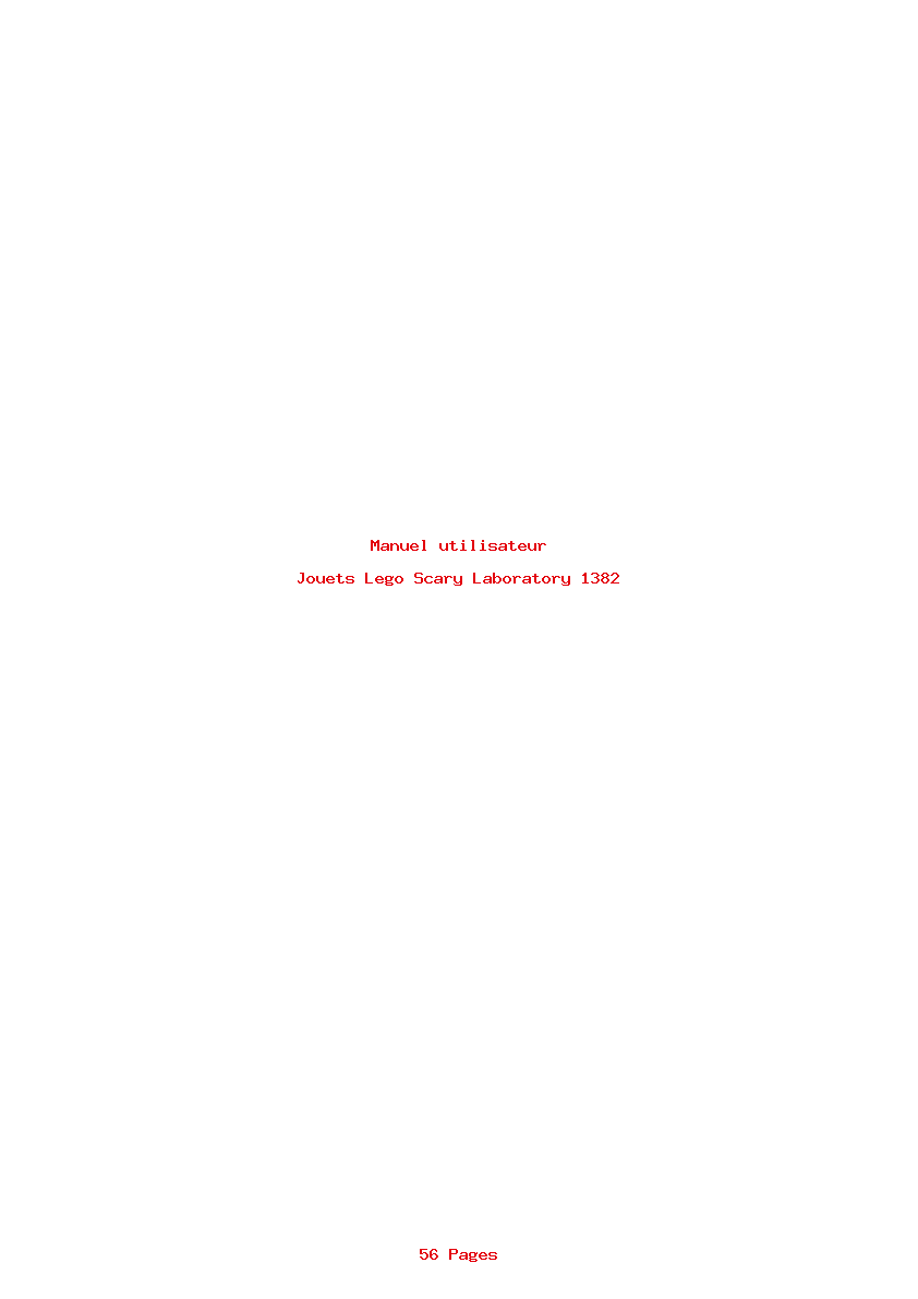 Page 1 de la notice Manuel utilisateur Lego Scary Laboratory 1382