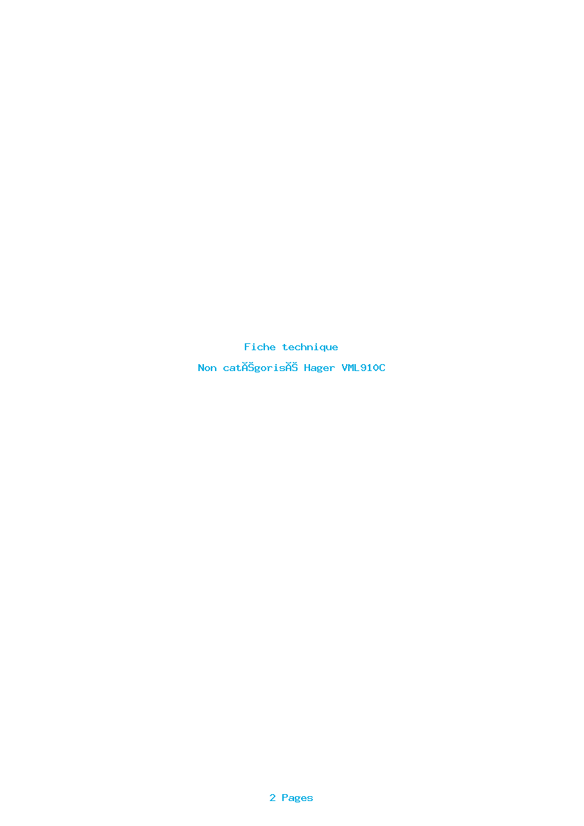 Image de la première page du manuel de l'appareil VML910C