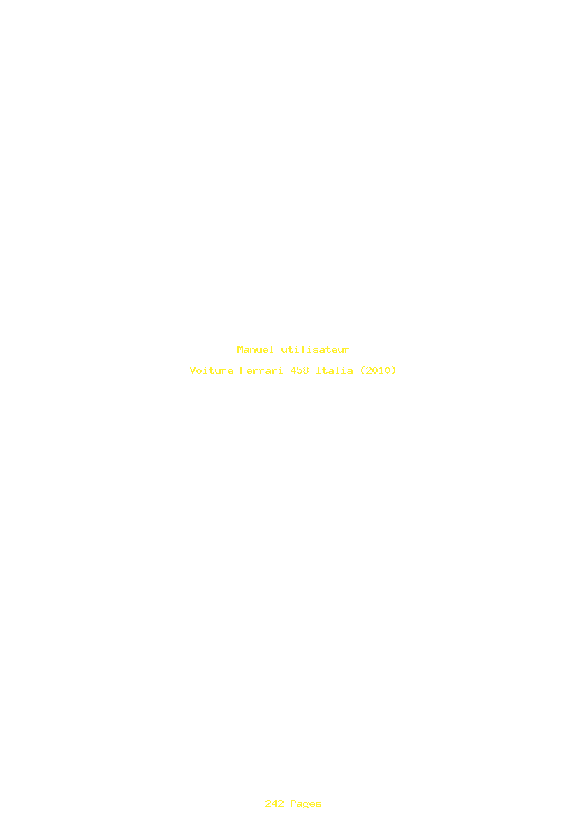 Page 1 de la notice Manuel utilisateur Ferrari 458 Italia (2010)