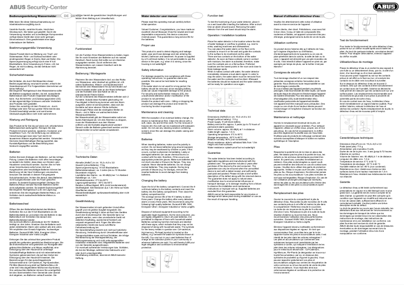 Page 1 de la notice Manuel utilisateur Abus HSWM10000
