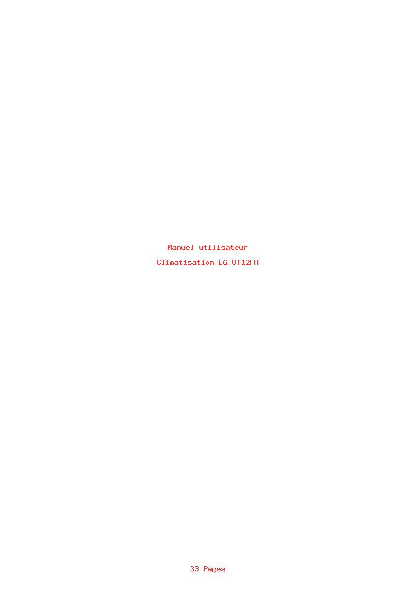 Page 1 de la notice Manuel utilisateur LG UT12FH