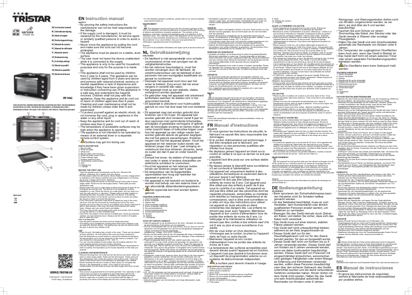 Página 1 del manual Manual de usuario TriStar OV-1442