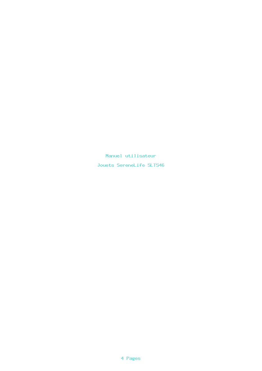 Page 1 de la notice Manuel utilisateur SereneLife SLTS46