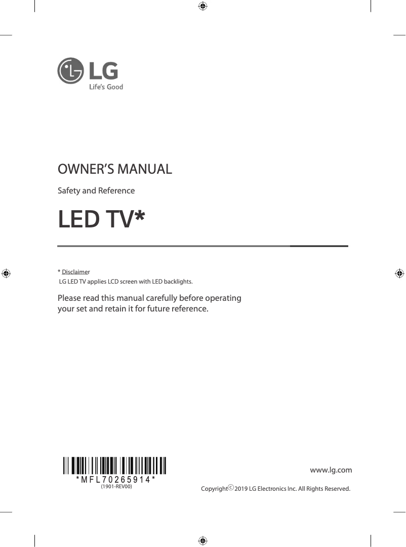 Page 1 of the manual User Manual LG 32LM576BPTC