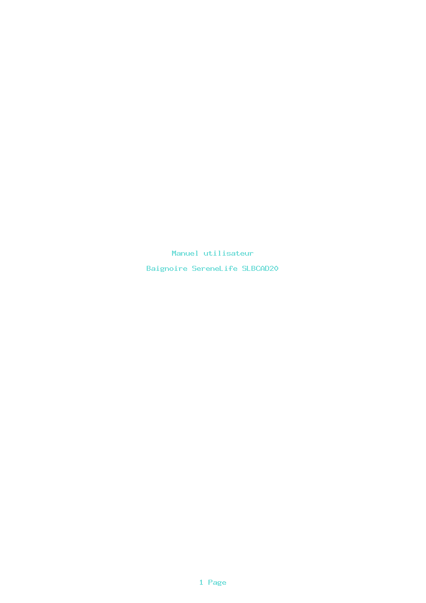 Page 1 de la notice Manuel utilisateur SereneLife SLBCAD20