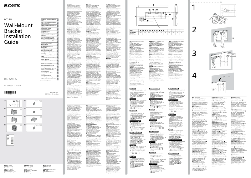 Page 1 de la notice Guide d'installation Sony KDL-50W656A