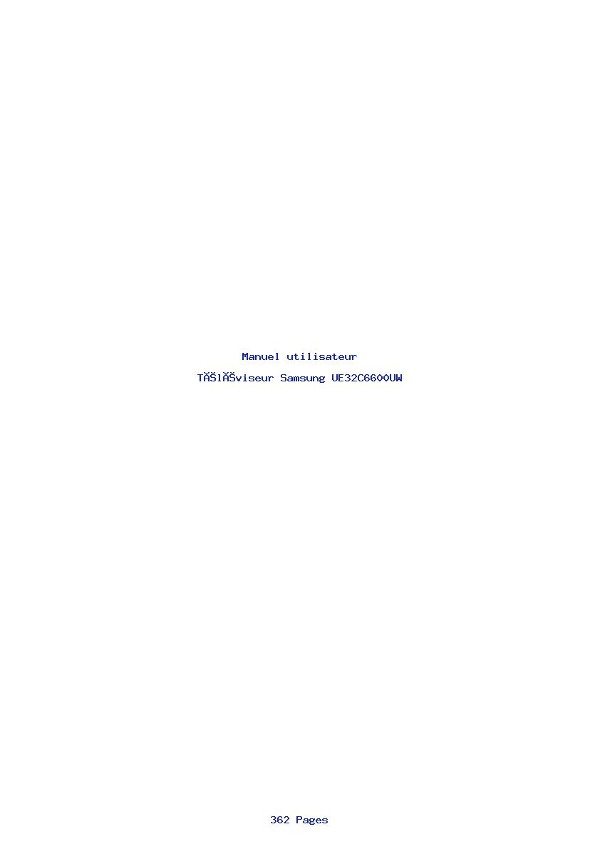 Page 1 de la notice Manuel utilisateur Samsung UE32C6600UW