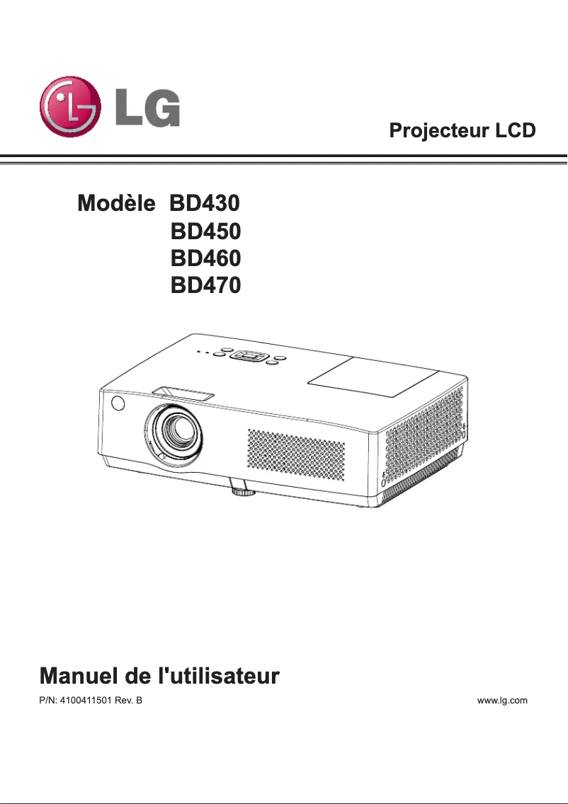 Page 1 de la notice Manuel utilisateur LG BD450