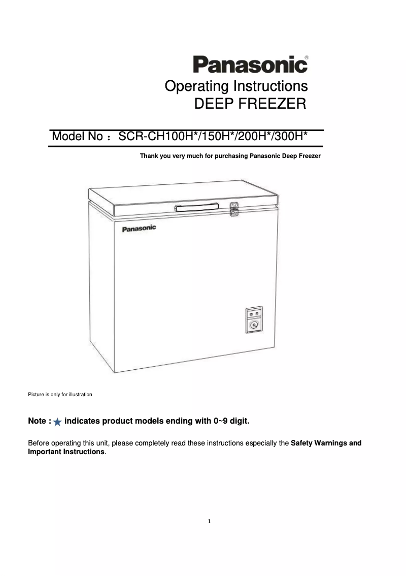 Page 1 de la notice Manuel utilisateur Panasonic SCR-CH300H