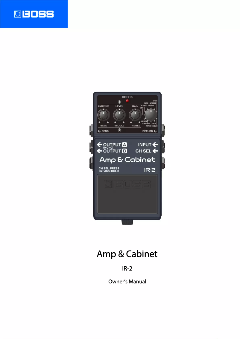 Page 1 de la notice Manuel utilisateur Boss IR-2