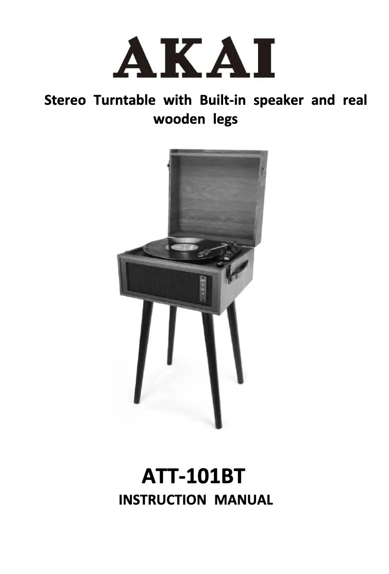 Page 1 of the manual User Manual AKAI ATT-101BT