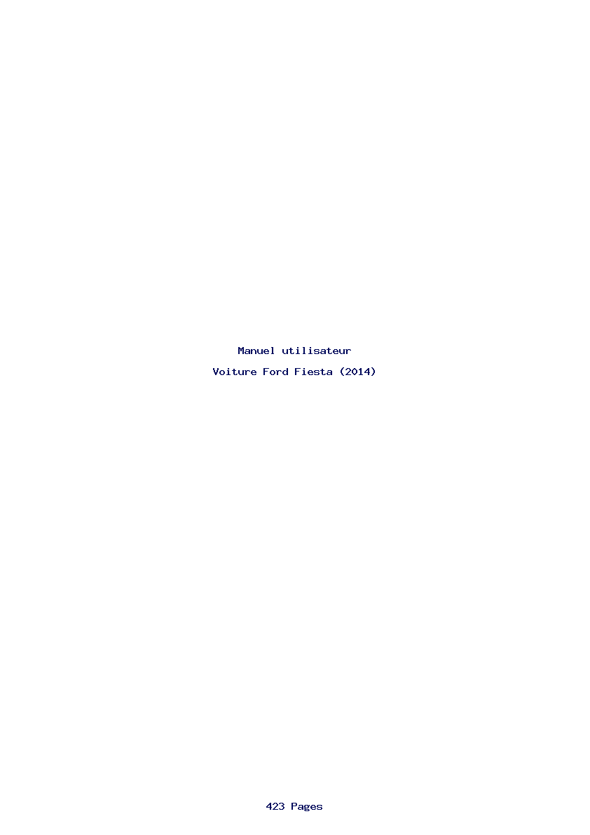 Page 1 de la notice Manuel utilisateur Ford Fiesta (2014)