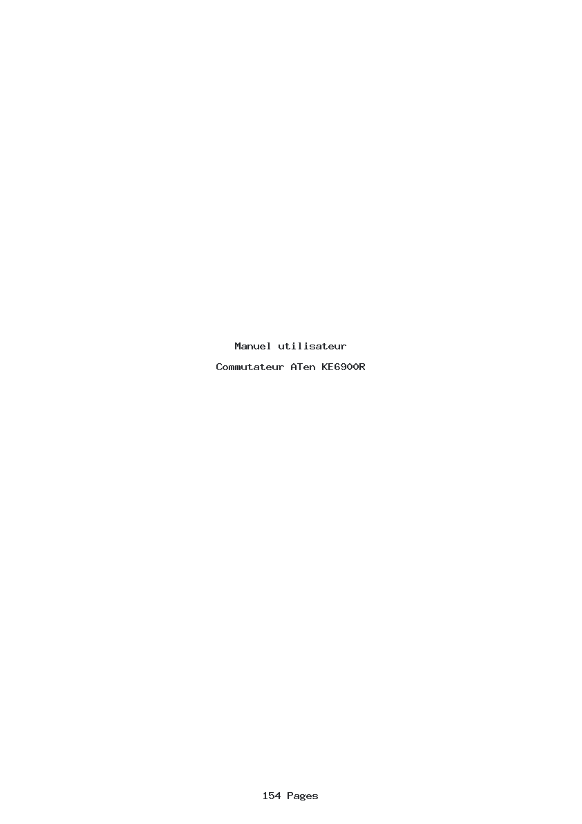 Page 1 de la notice Manuel utilisateur ATen KE6900R