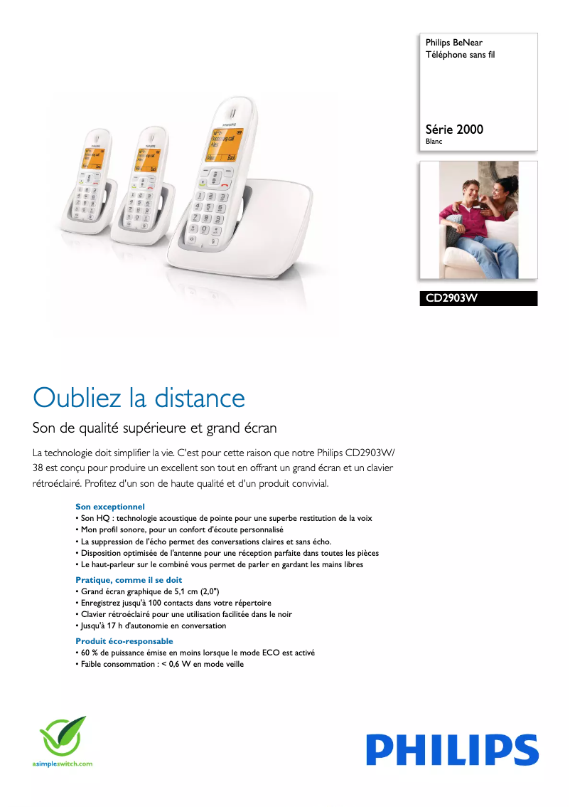 Imagen de la primera página del manual del dispositivo BeNear CD2903W