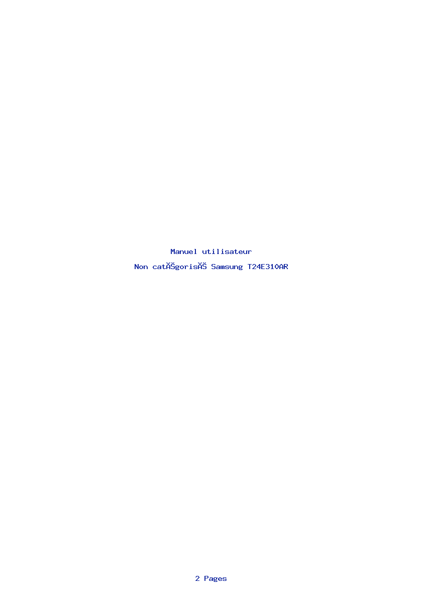 Page 1 de la notice Manuel utilisateur Samsung T24E310AR