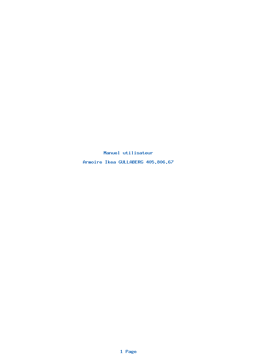 Page 1 de la notice Manuel utilisateur Ikea GULLABERG 405.806.67