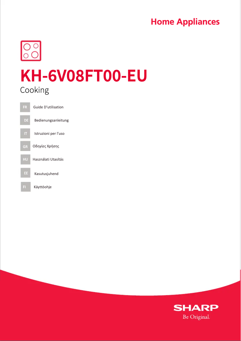 Page 1 de la notice Manuel utilisateur Sharp KH-6V08FT00-EU