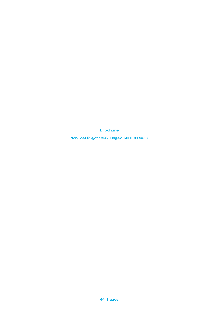 Page 1 de la notice Brochure Hager WHTL41407C