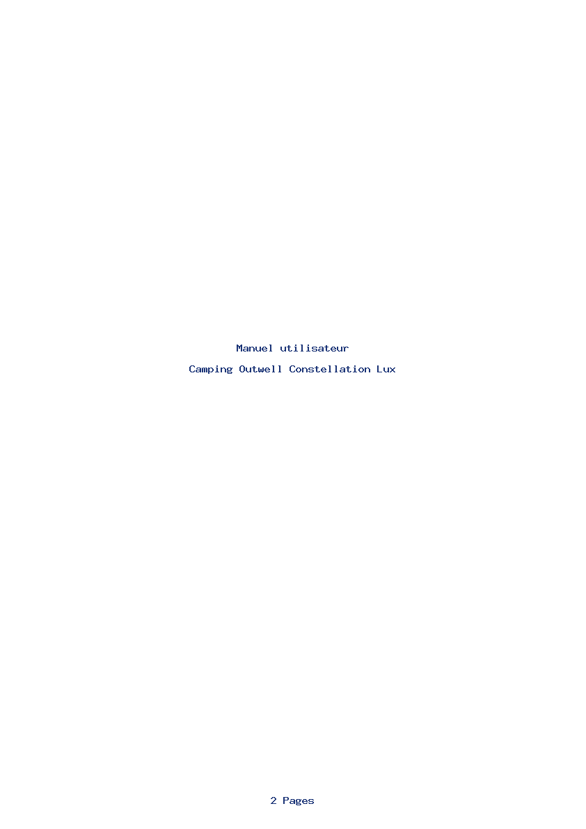 Page 1 de la notice Manuel utilisateur Outwell Constellation Lux