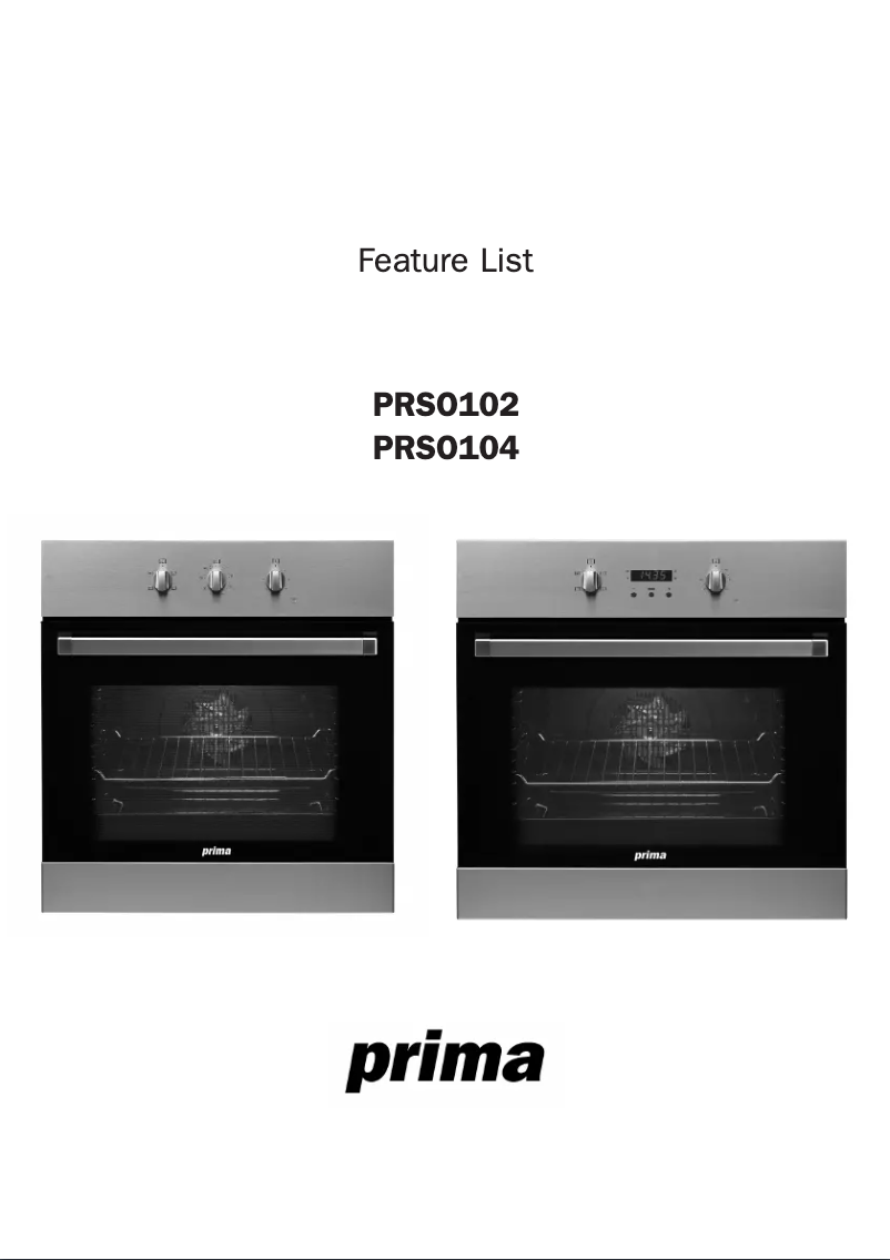 Page 1 de la notice Manuel utilisateur Prima PRSO102