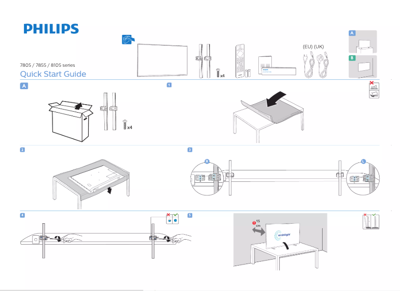 Page 1 of the manual Quick Start Guide Philips 50PUS7805