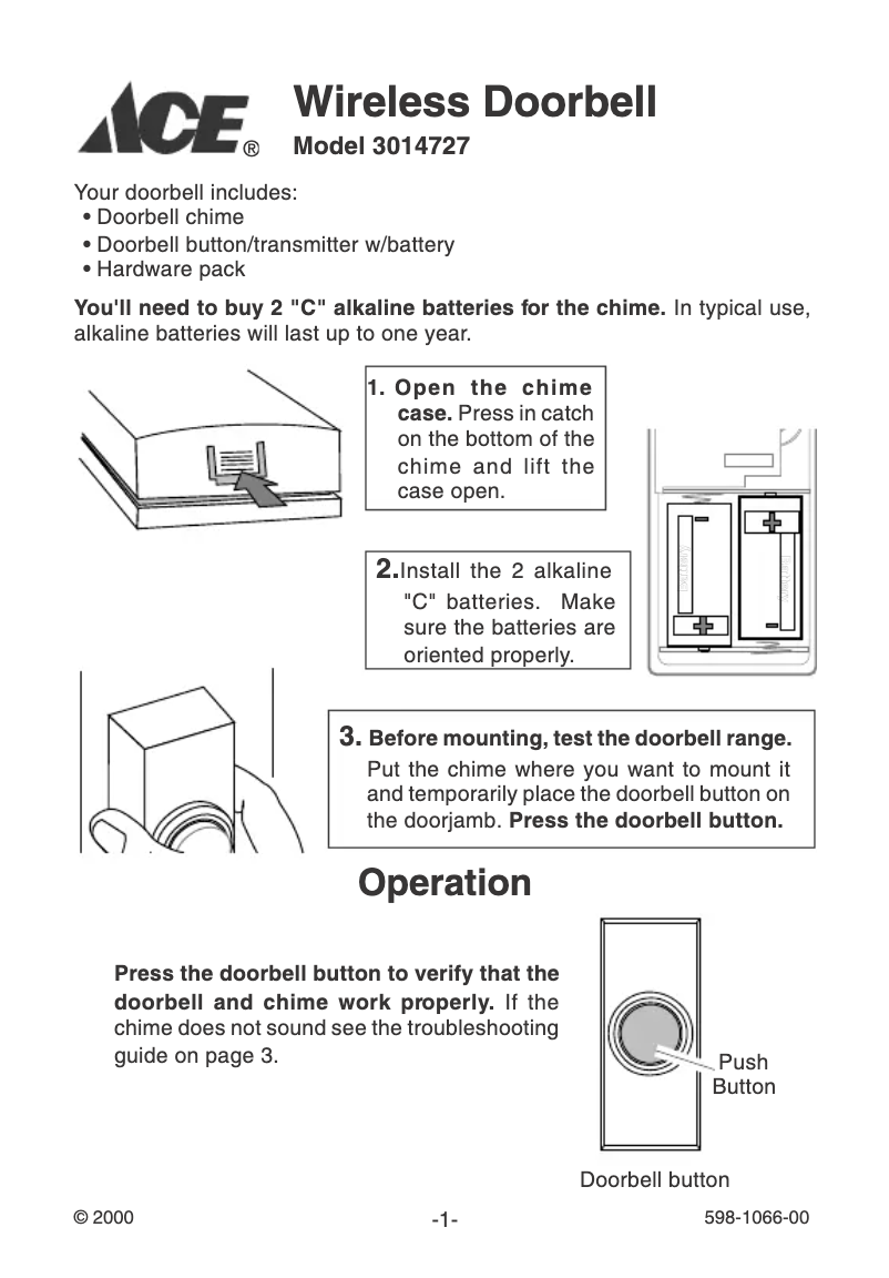 Página 1 del manual Manual de usuario ACE 3014727