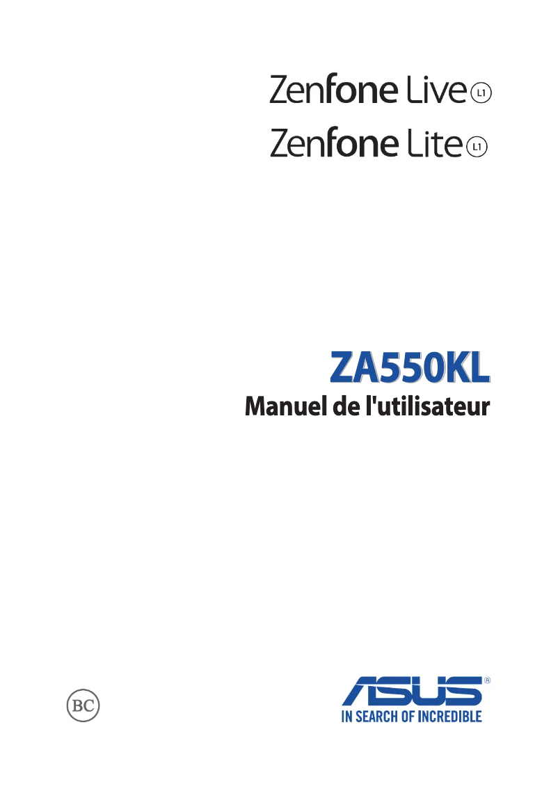 Imagen de la primera página del manual del dispositivo ZenFone Live L1