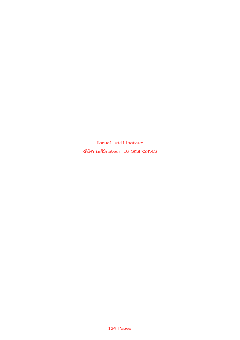 Image de la première page du manuel de l'appareil SKSPK245CS