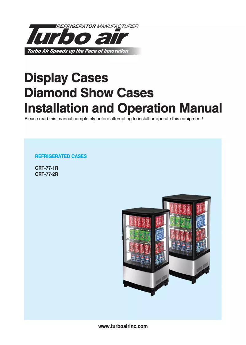 Página 1 del manual Manual de uso y mantenimiento Turbo air CRT-77-2R
