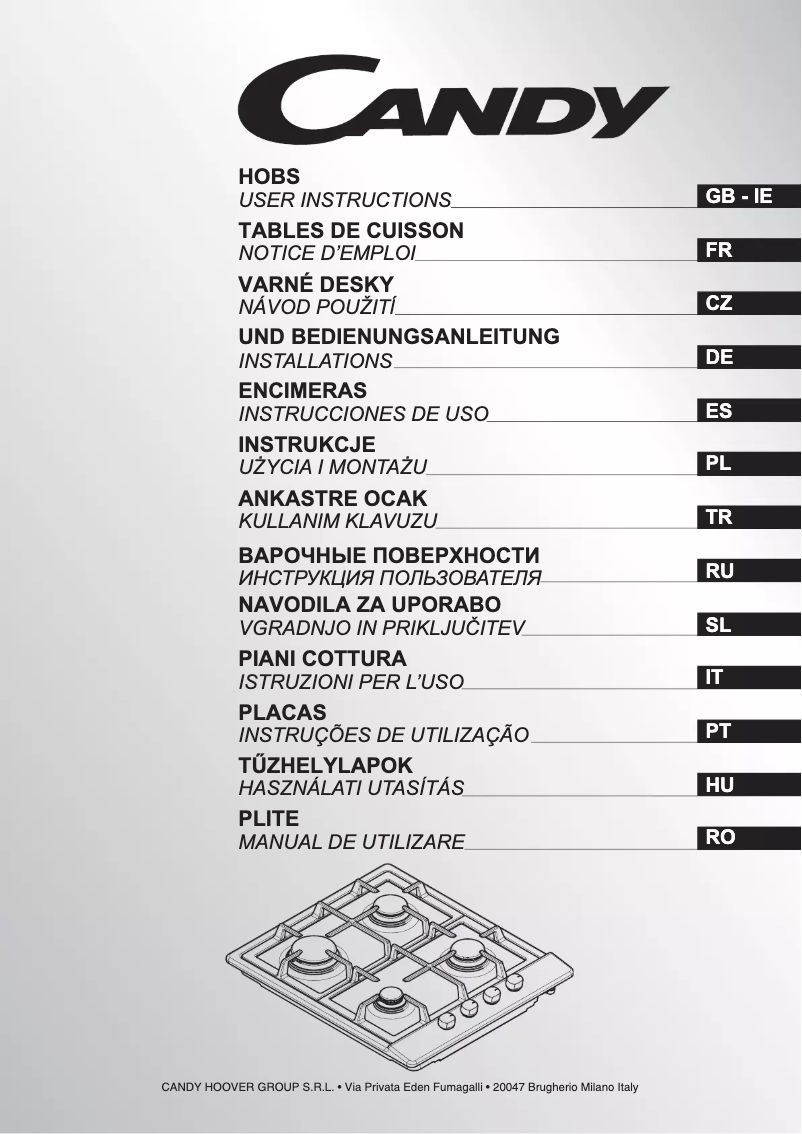 Page 1 of the manual User Manual Candy CLGC 64 SPBA