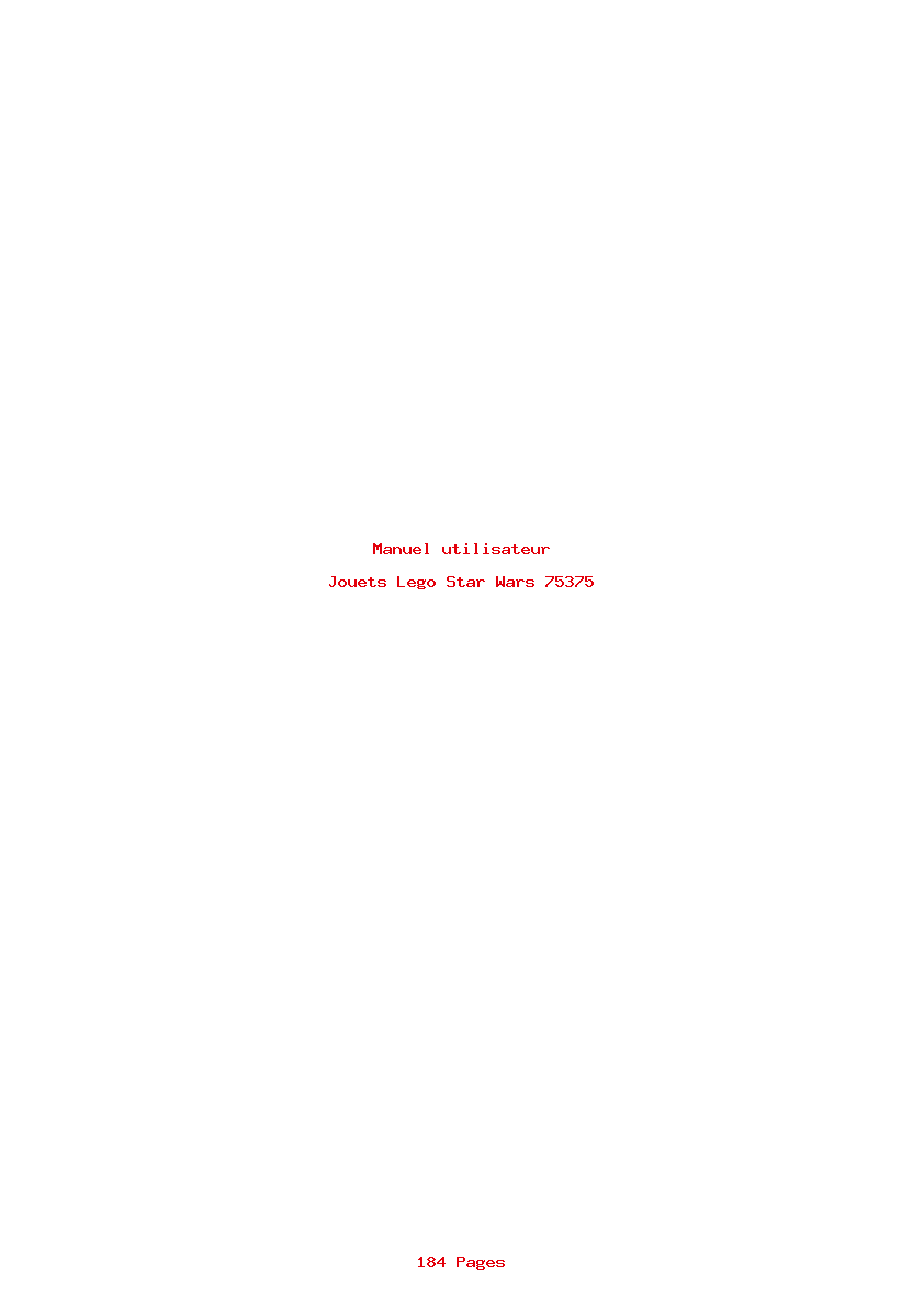 Page 1 de la notice Manuel utilisateur Lego Star Wars 75375