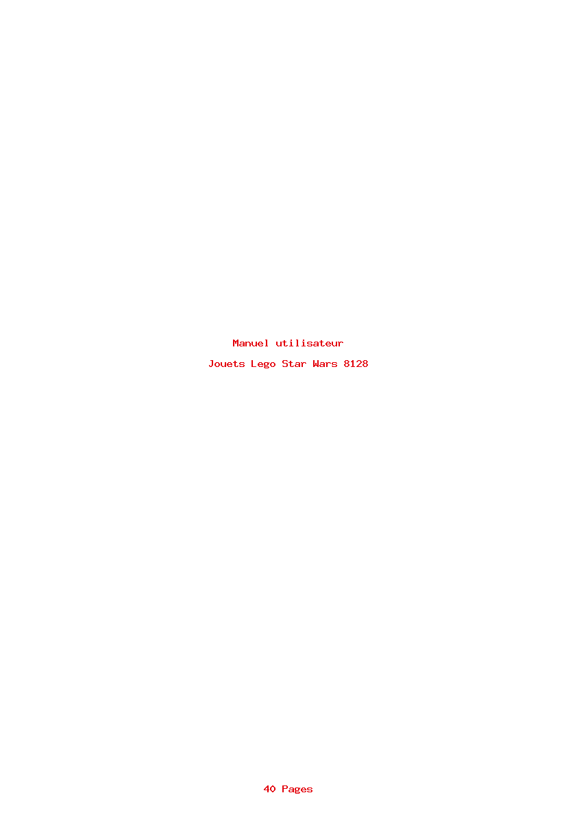 Page 1 de la notice Manuel utilisateur Lego Star Wars 8128