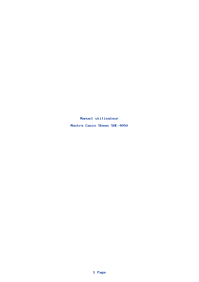 Page 1 de la notice Manuel utilisateur Casio Sheen SHE-4050
