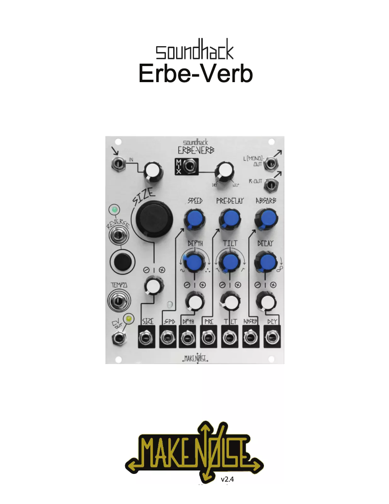 Page 1 de la notice Manuel utilisateur Make Noise Erbe-Verb