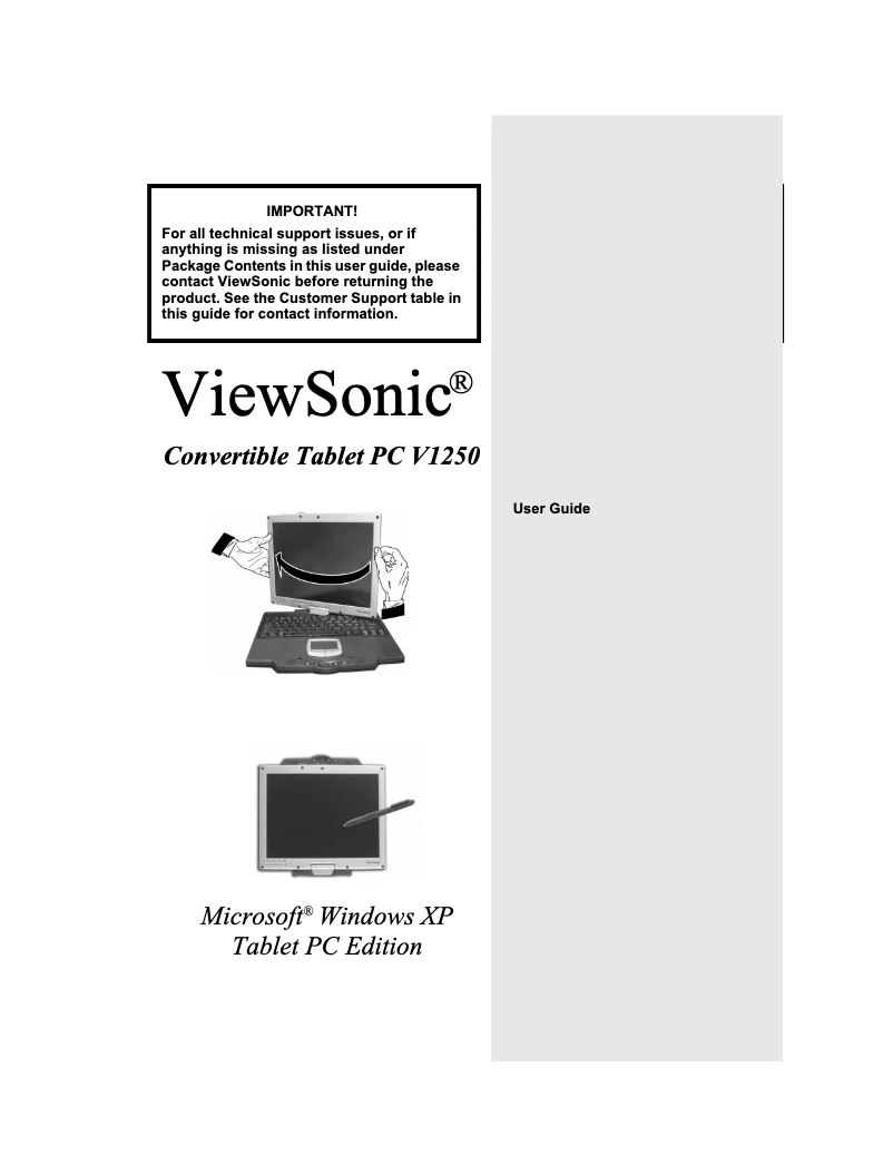 Página 1 del manual Manual de usuario Viewsonic V1250