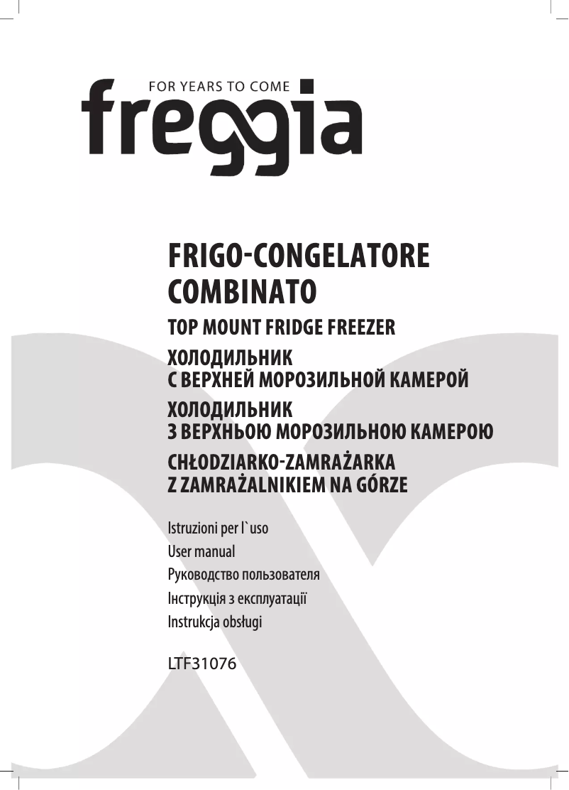 Page 1 de la notice Manuel utilisateur Freggia LTF31076C