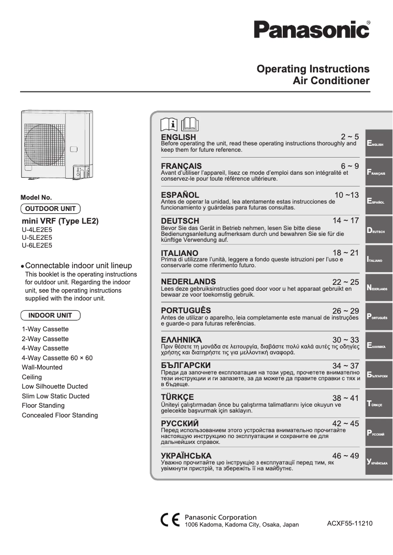 Página 1 del manual Manual de usuario Panasonic U-4LE2E5